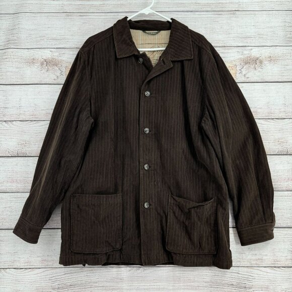 Tommy‎ Bahama Paradise Nation Silk Blend Corduroy Jacket Men's XL Brown Overcoat - Picture 1 of 13
